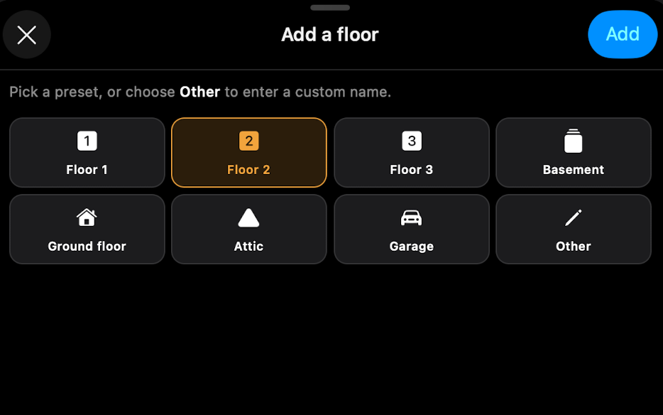 Add floor screen