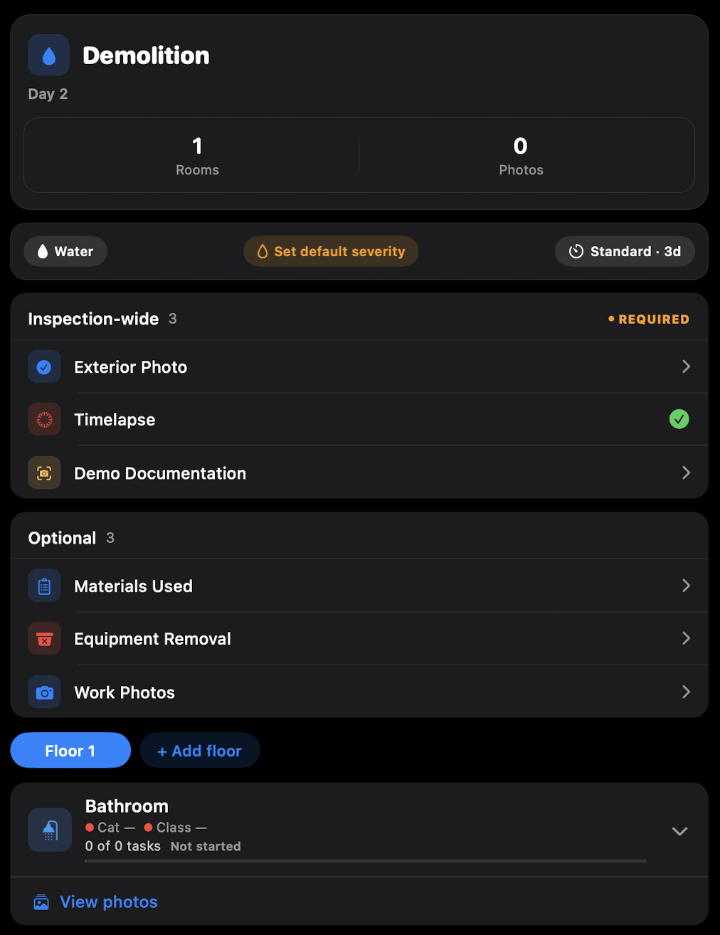 Demo documentation screen